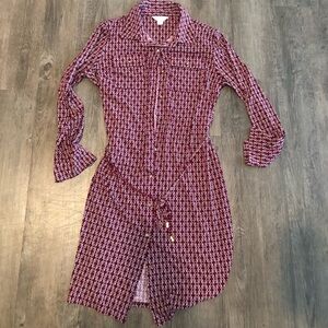 Liz Claiborne button down midi tie waist dress size 12
